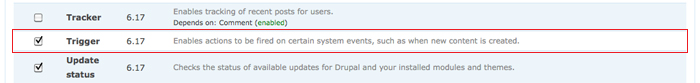 drupal trigger