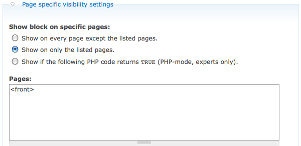 Drupal Page Specific Settings
